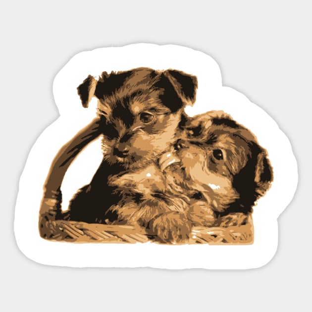 Couple dog care - oil paint Sticker by ngoclucbkhn